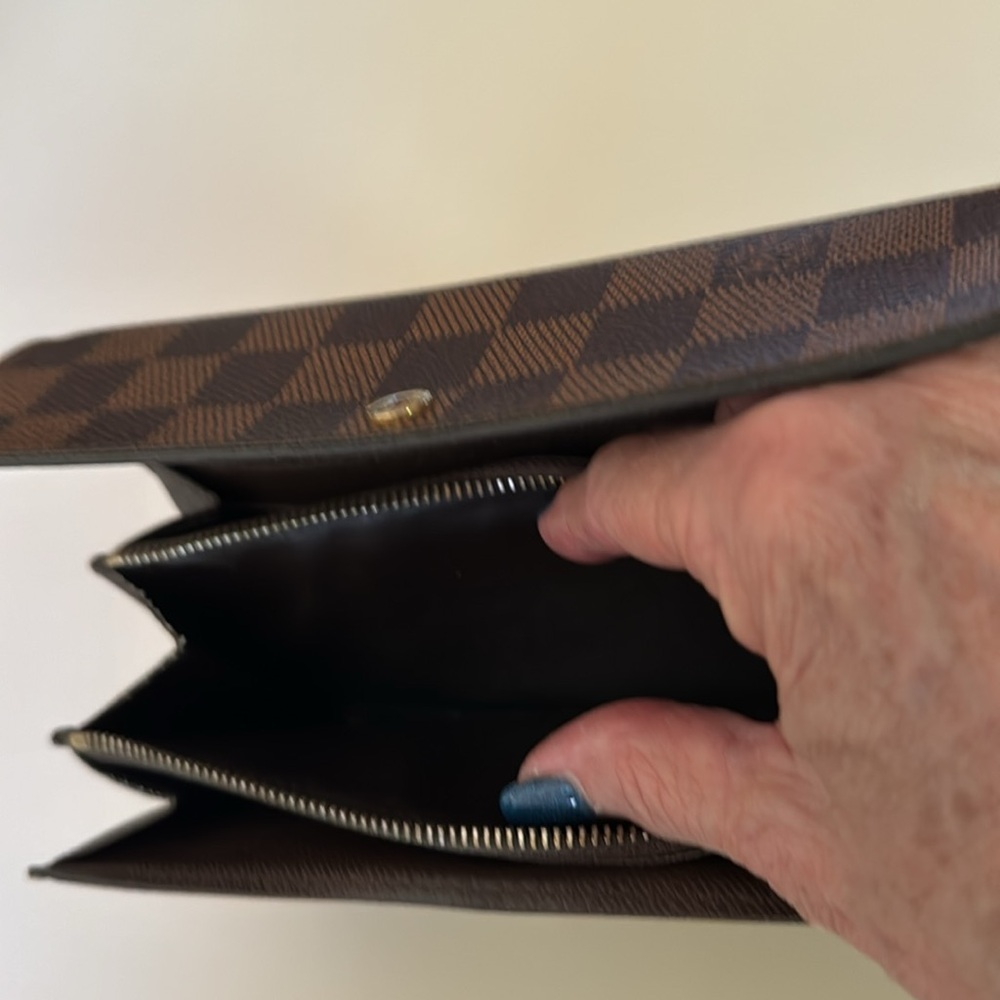 Louis Vuitton Damier Ebene Long Flap Wallet | Snap Closure | Authentic - Picture 11 of 16